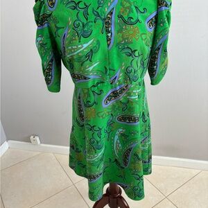 Zara Bright Green Paisley Mini Dress